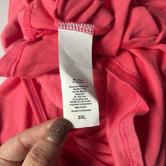 NWT LuLaRoe TANK TOP Solid Coral Pink Sleeveless Plus Size 3XL Casual - Picture 6 of 8